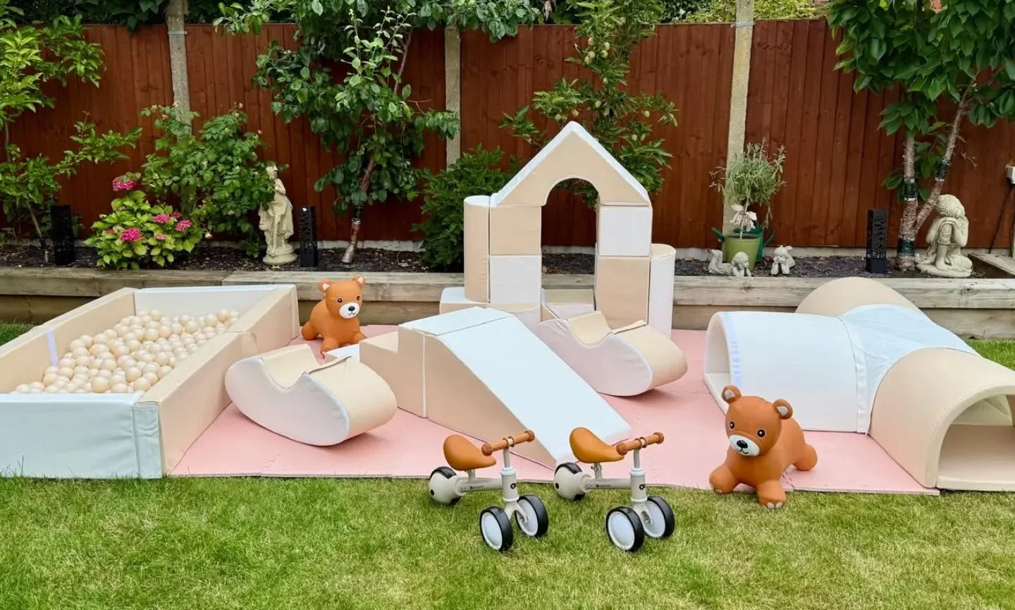 Champagne Play Parcel soft play demonstration setup